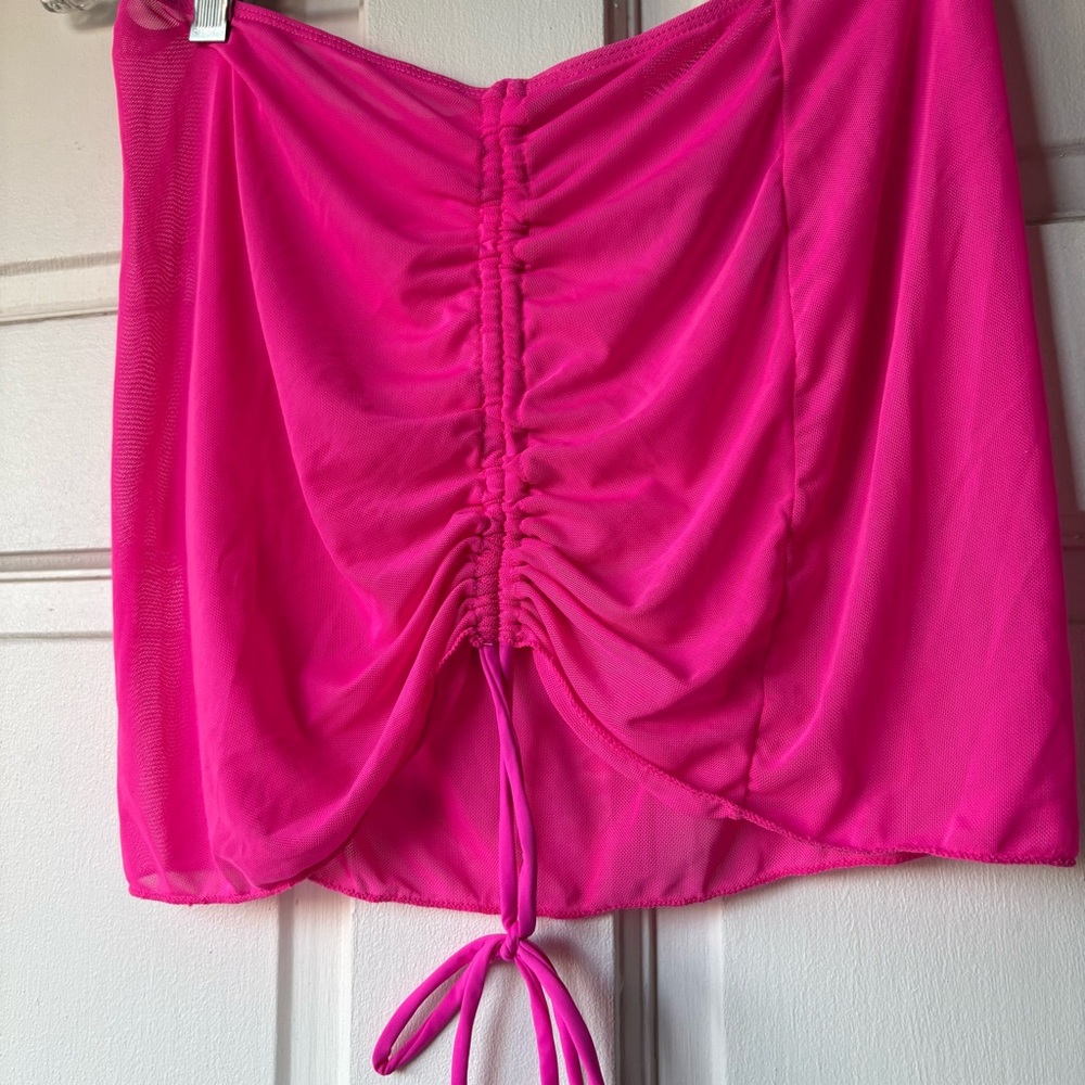 Make heads turn ! 4 pc dark neon TiniBikini Vibrant Pink Bikini + Cover Up Set s - Picture 13 of 16
